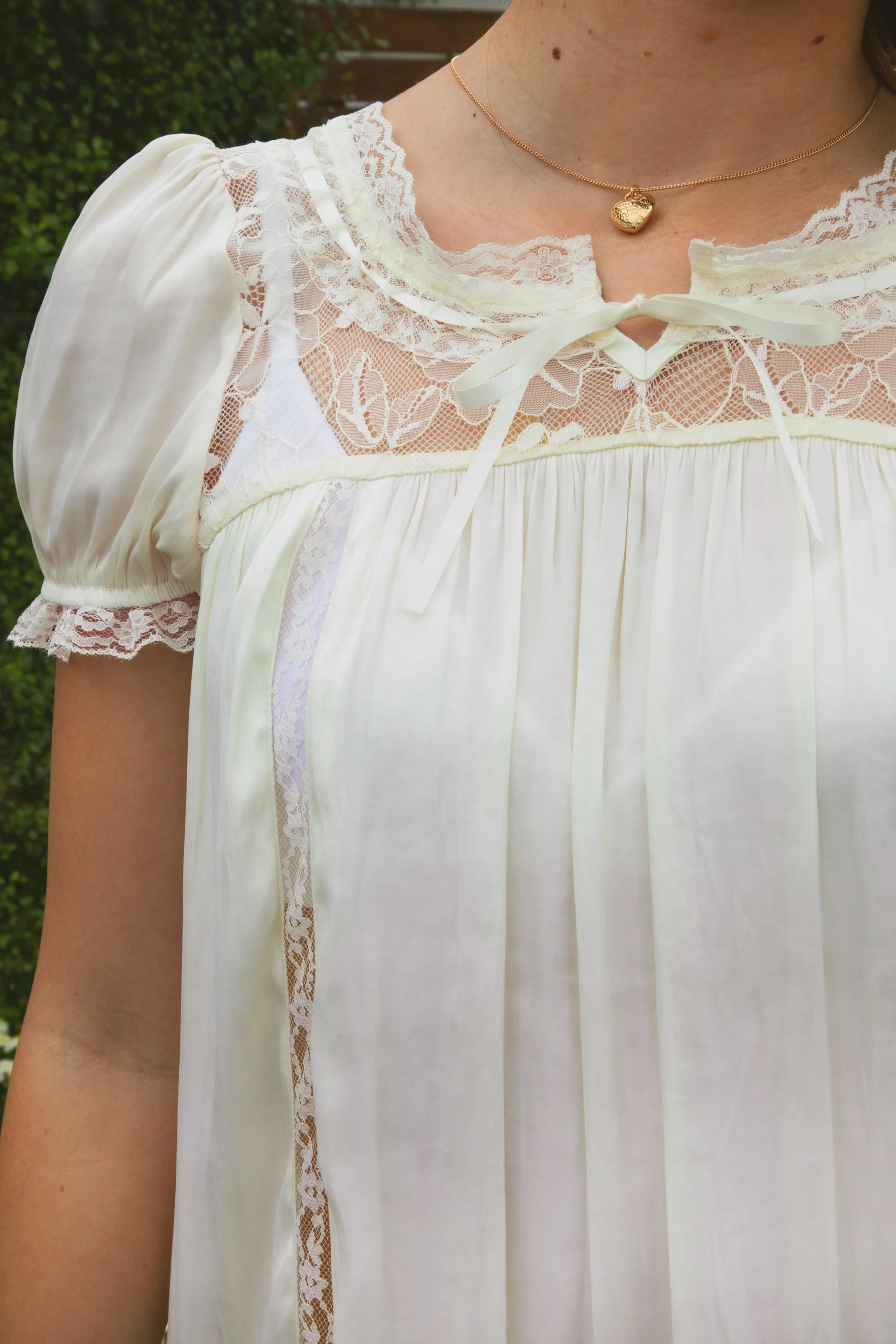 EVANGELIN Sheer Satin Short Sleeve Mini Dress - Image 2