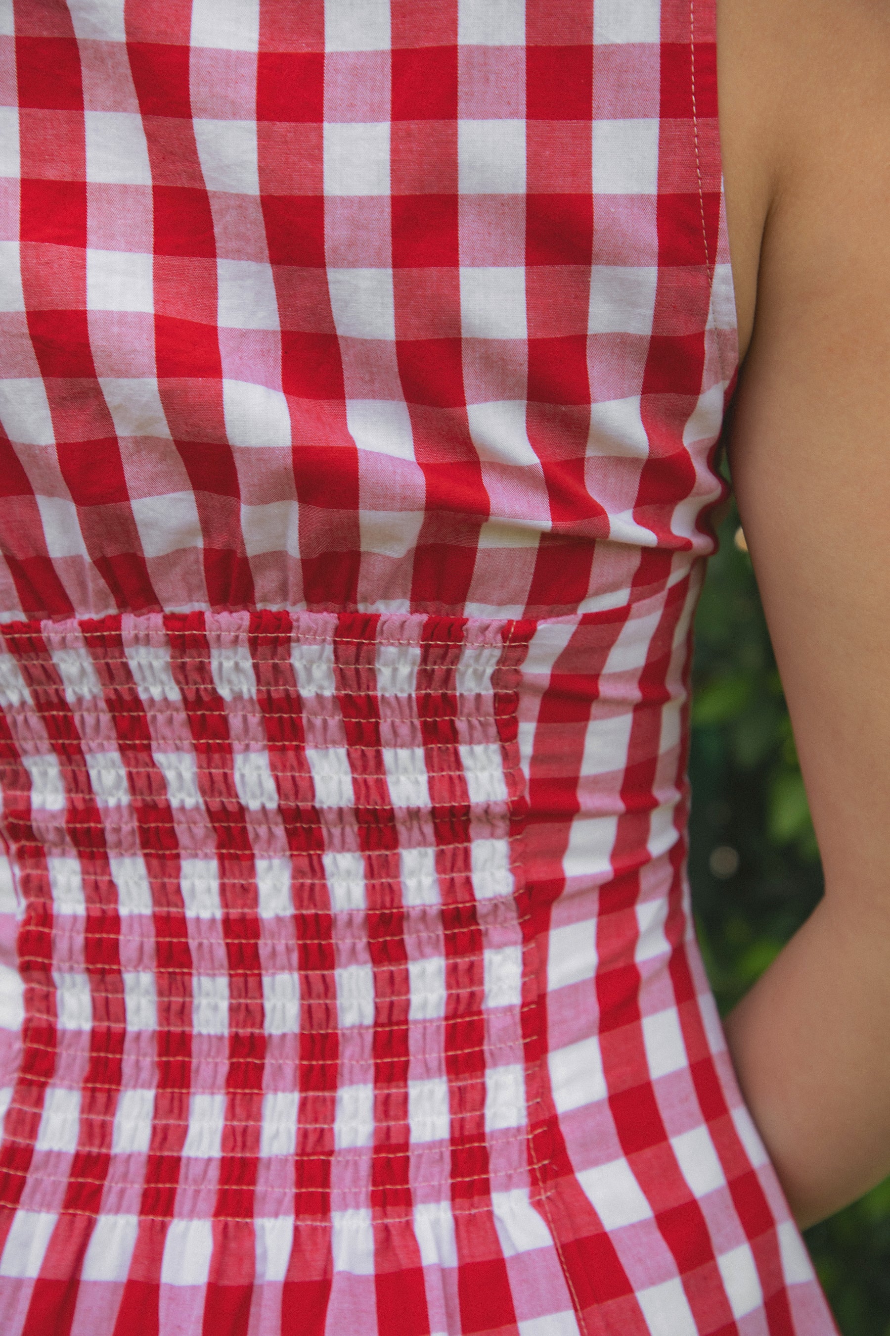 CHERYN V-Neck Gingham Poplin Mini Dress - Image 3
