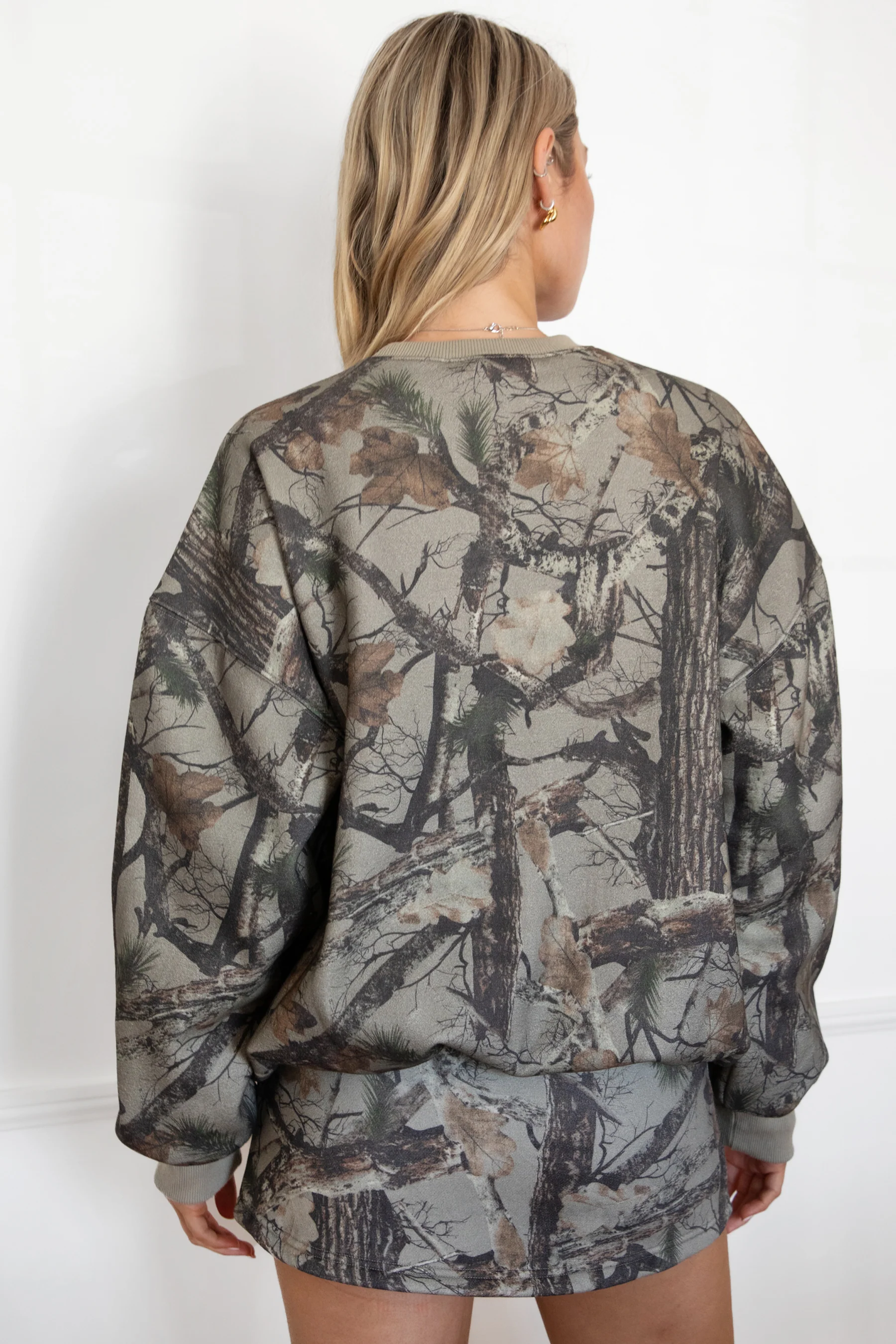 ELK Woodland Camo Cloud Fleece Crew Neck Sweatshirt - Image 3