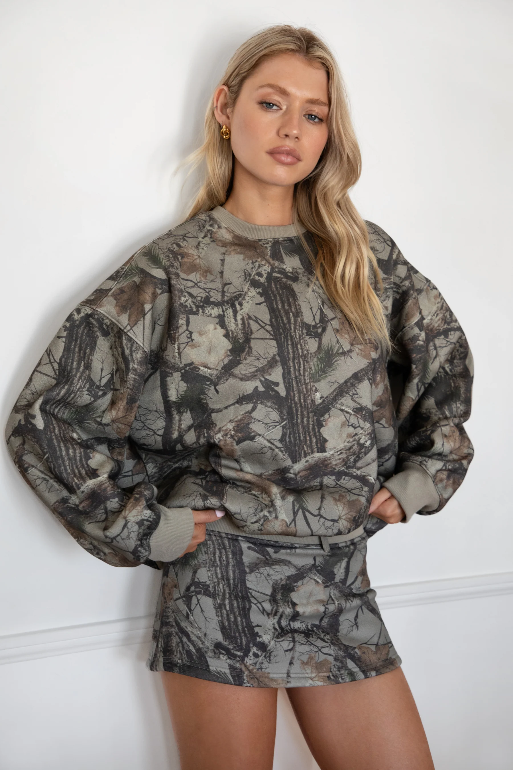ELK Woodland Camo Cloud Fleece Mini Skirt - Image 2