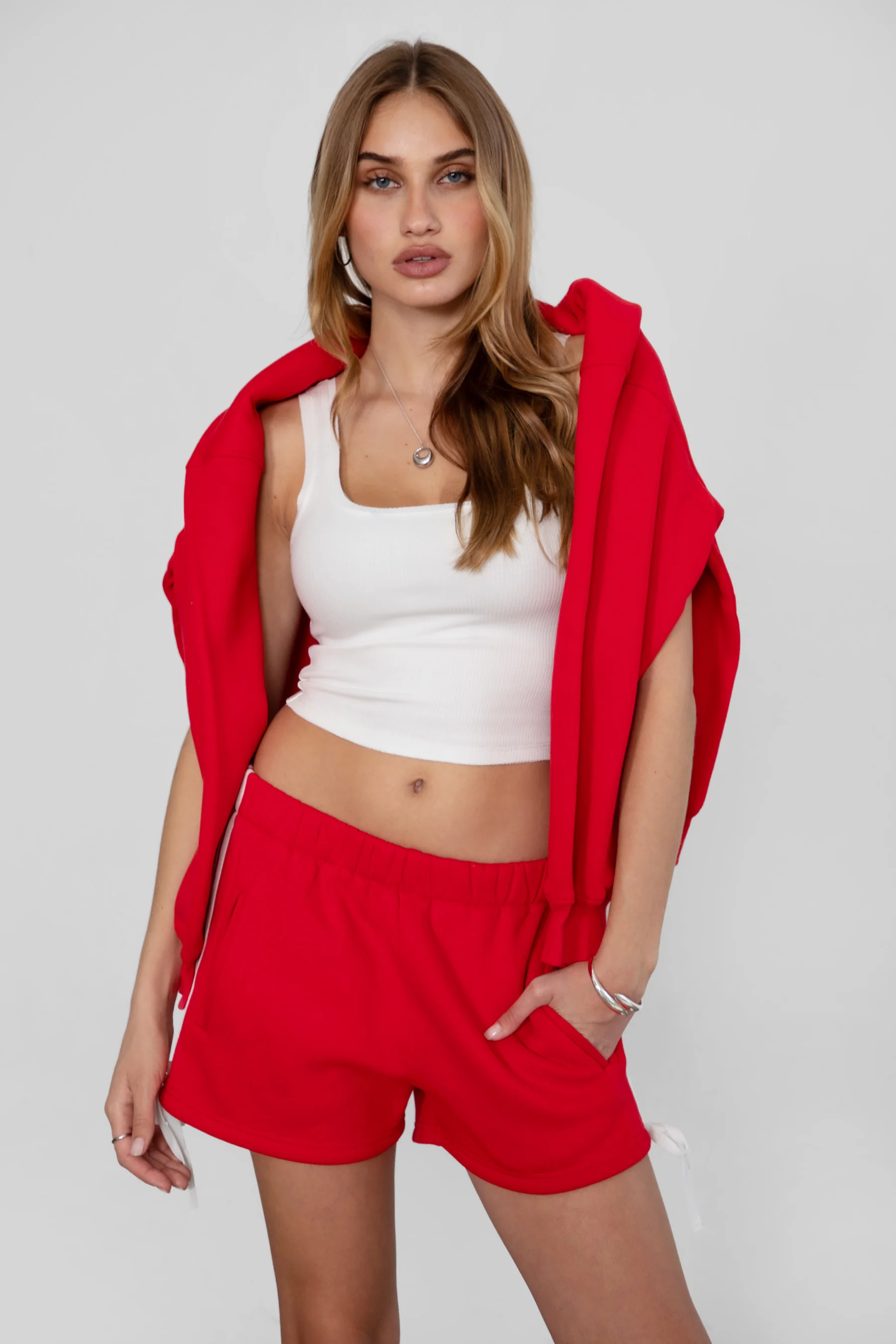 Sunni Plush Fleece Piping Detail Shorts - Image 14