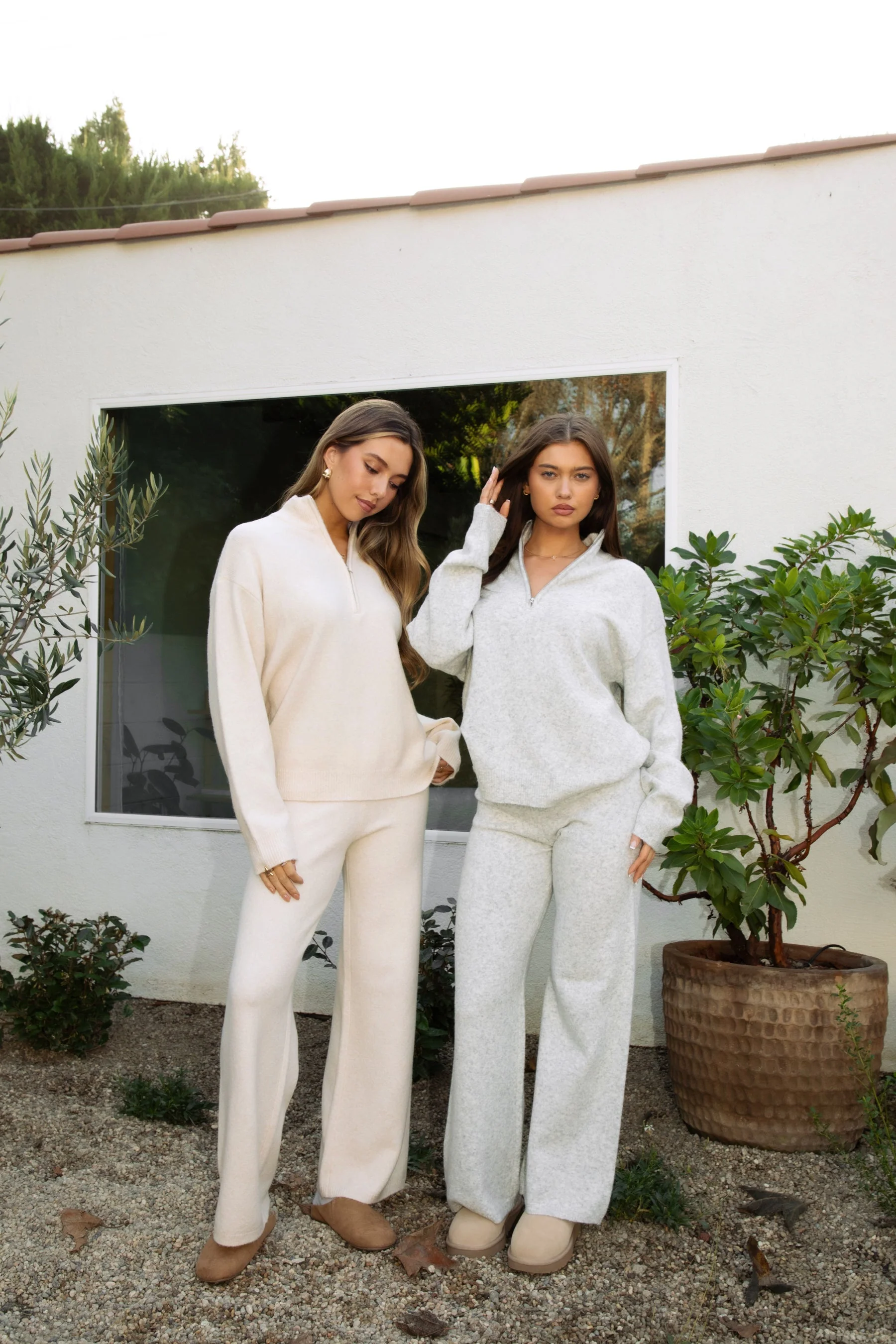 MALORA Sweater Knit Wide Leg Lounge Pants - Image 10