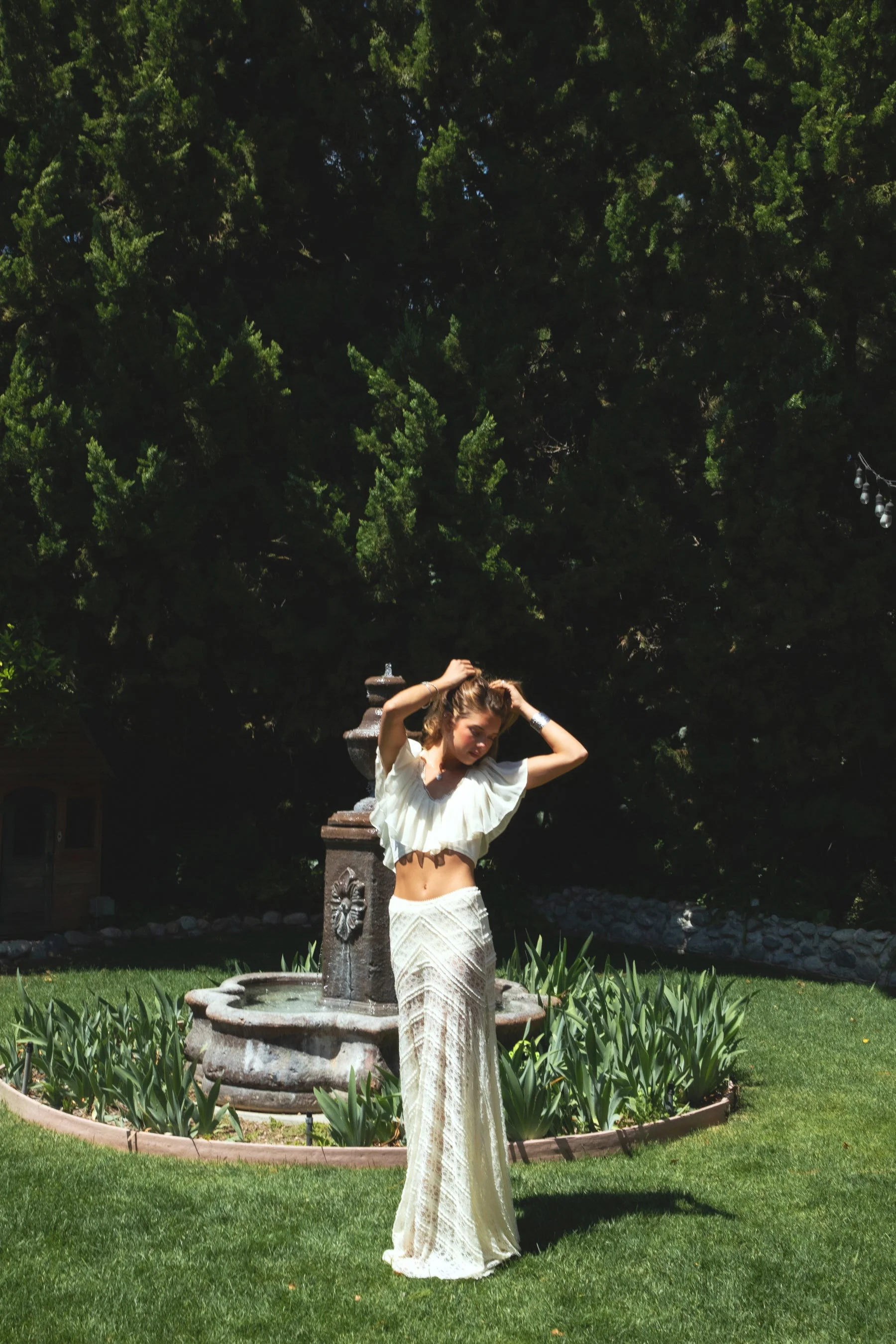 MARISS Flowy Stretch Lace Side Slit Maxi Skirt - Image 6