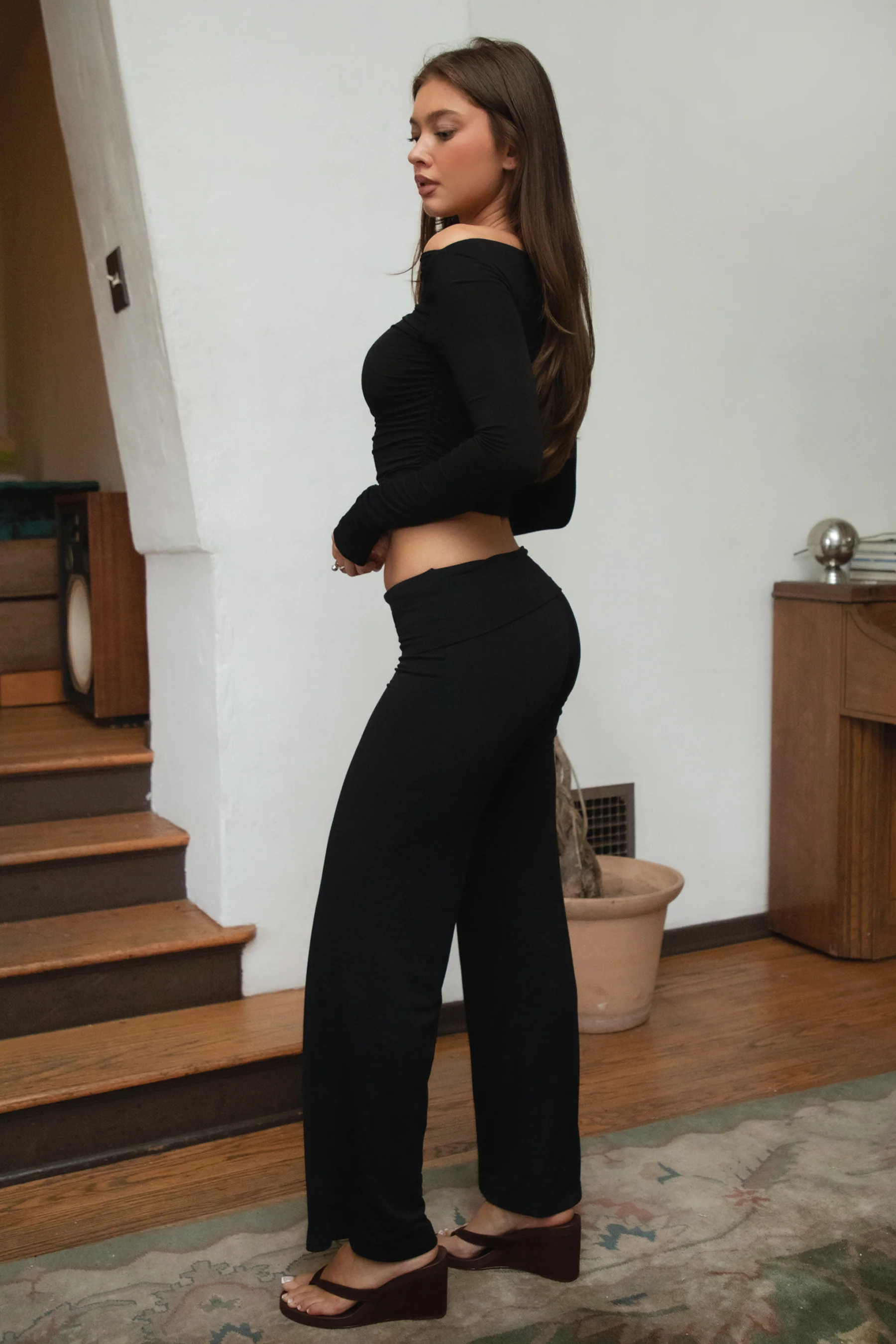 SORA Fold Over Straight Leg Leggings - Image 3
