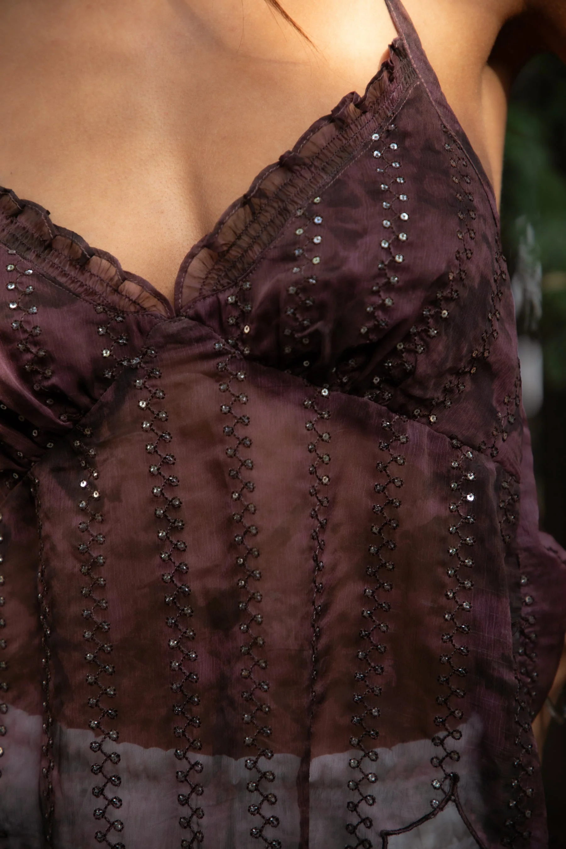 ISOLA Sequin Chiffon Halter Top - Image 2