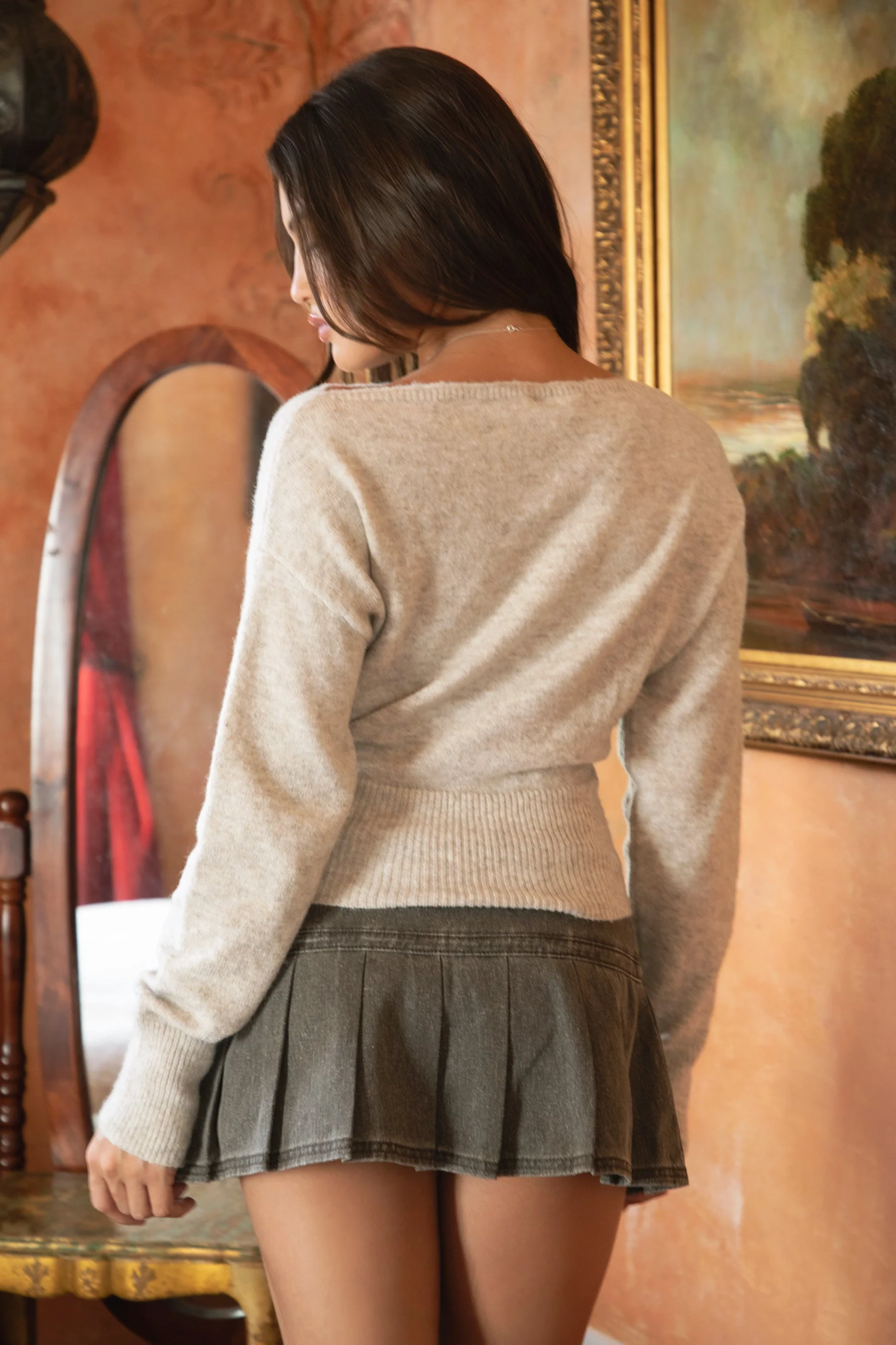 AURELLE Luxe Off Shoulder Knit Sweater Top - Image 3