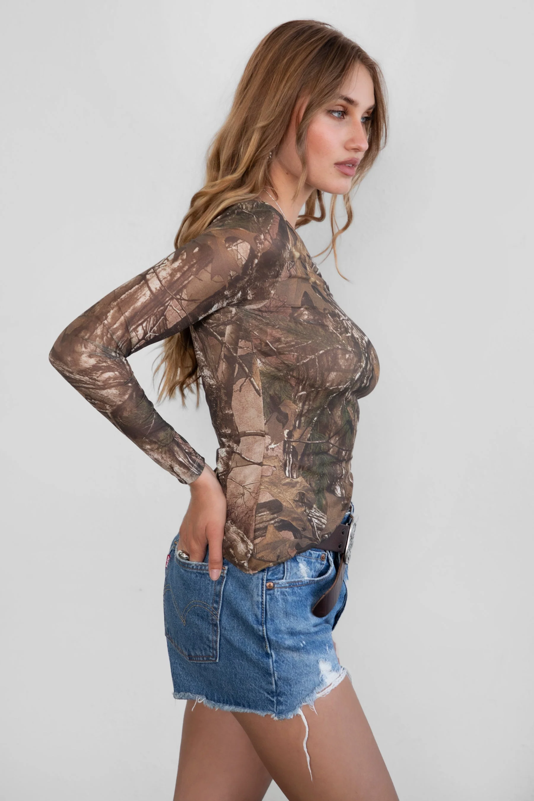 REMIA Milk Western Camo Print Long Sleeve Top - Image 2