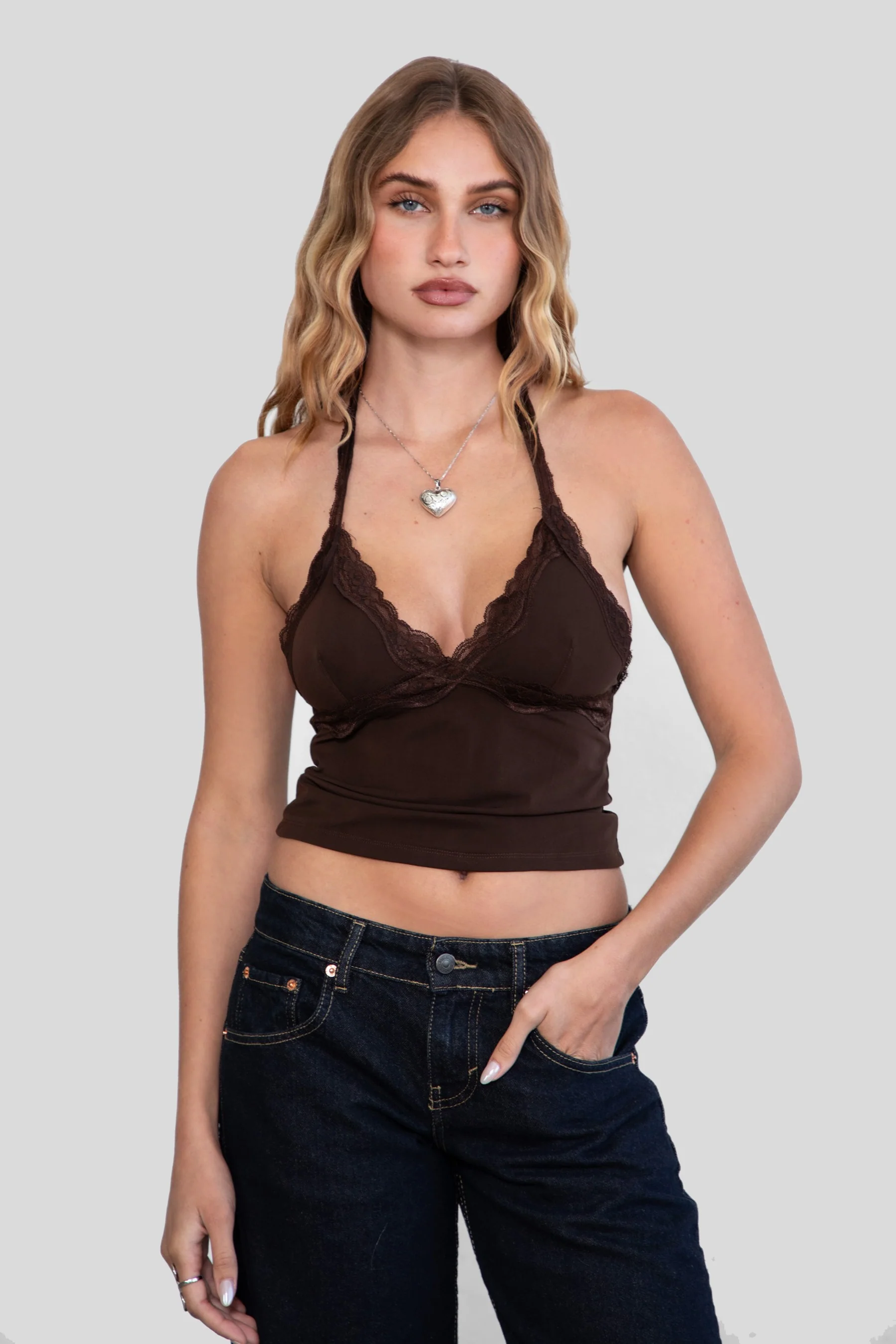 Mille Mesh Lace Halter Neck Top - Image 11