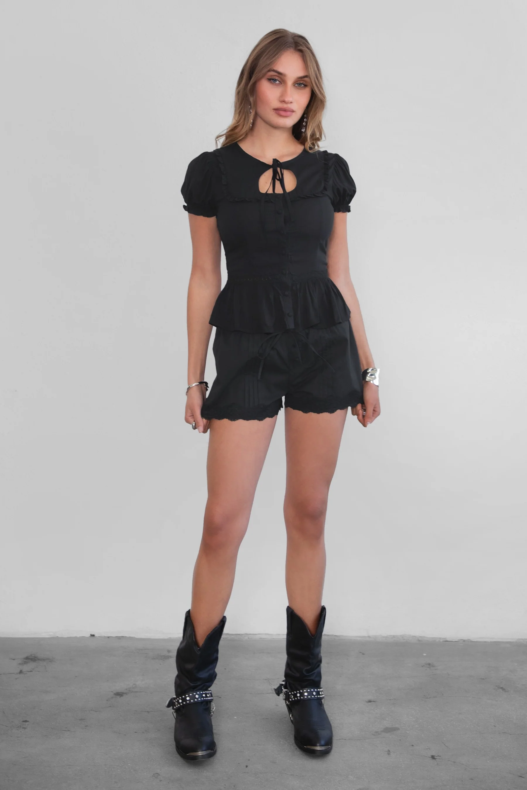 Agatha Rayon Ruffle Blouse Top - Image 5