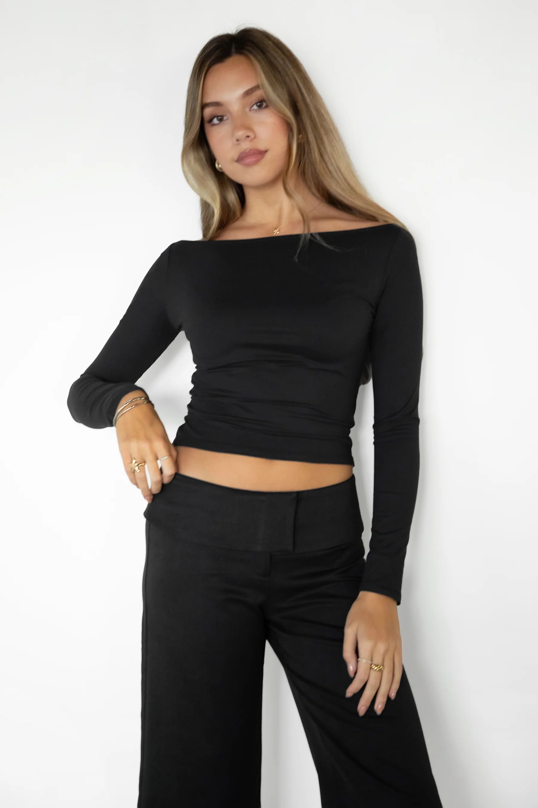 LINEA Brushed Off-The-Shoulder Long Sleeve Top - Image 5