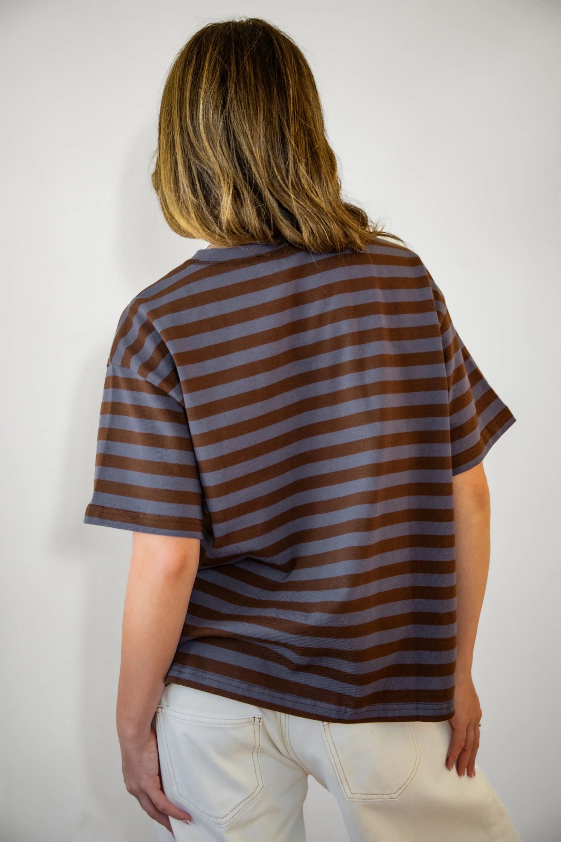 MARIN Classic Crewneck Oversized Striped Short Sleeve Top - Image 10