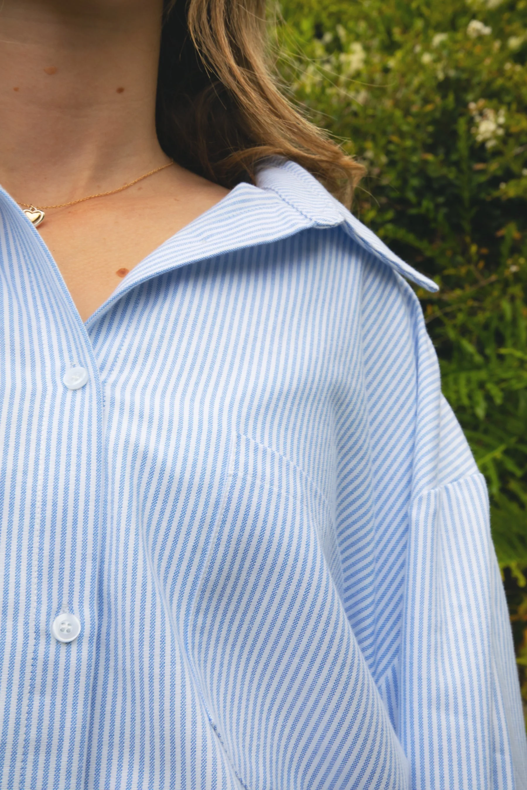 BLAIRE Stripe Oversized Button Down Shirt - Image 2
