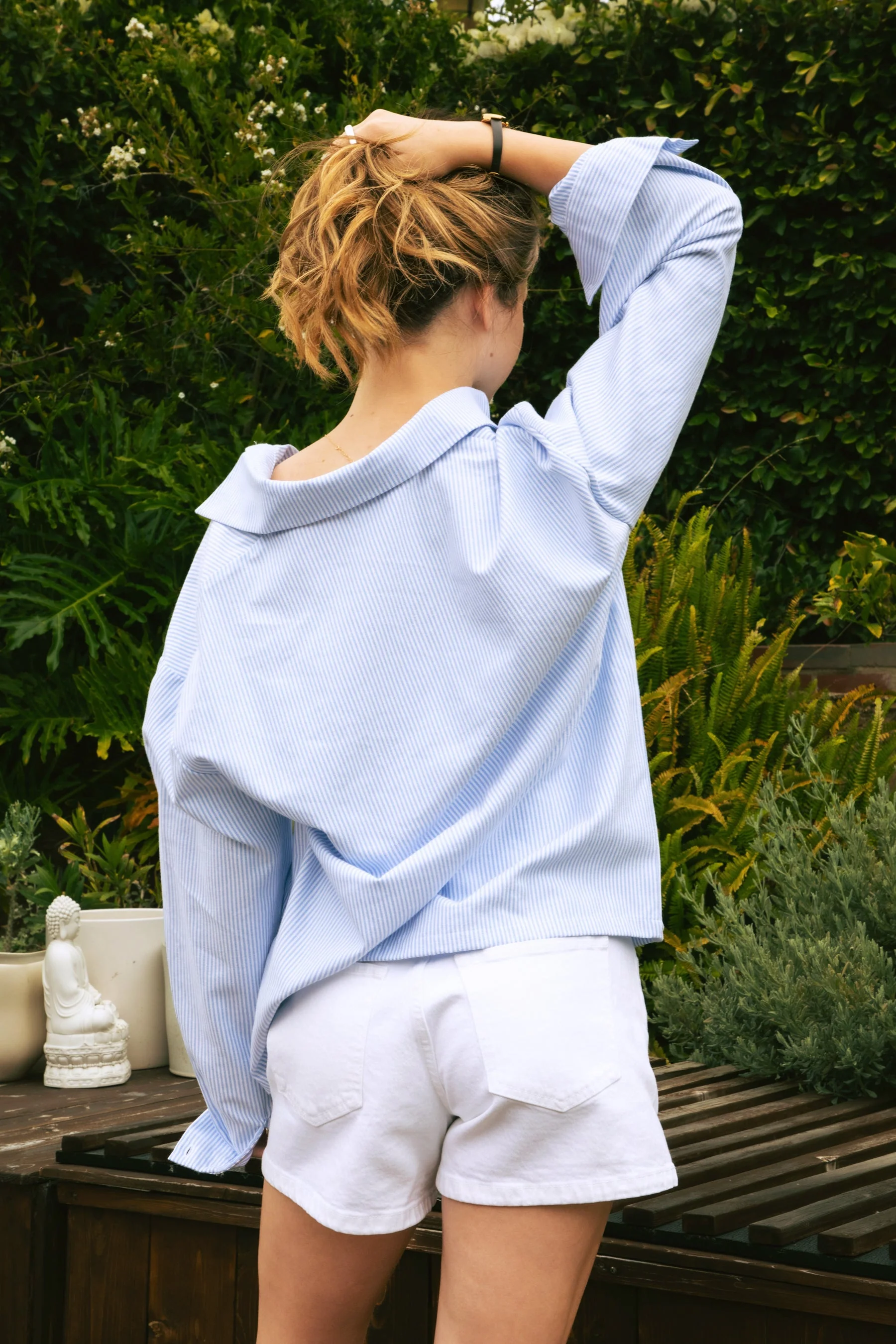BLAIRE Stripe Oversized Button Down Shirt - Image 4