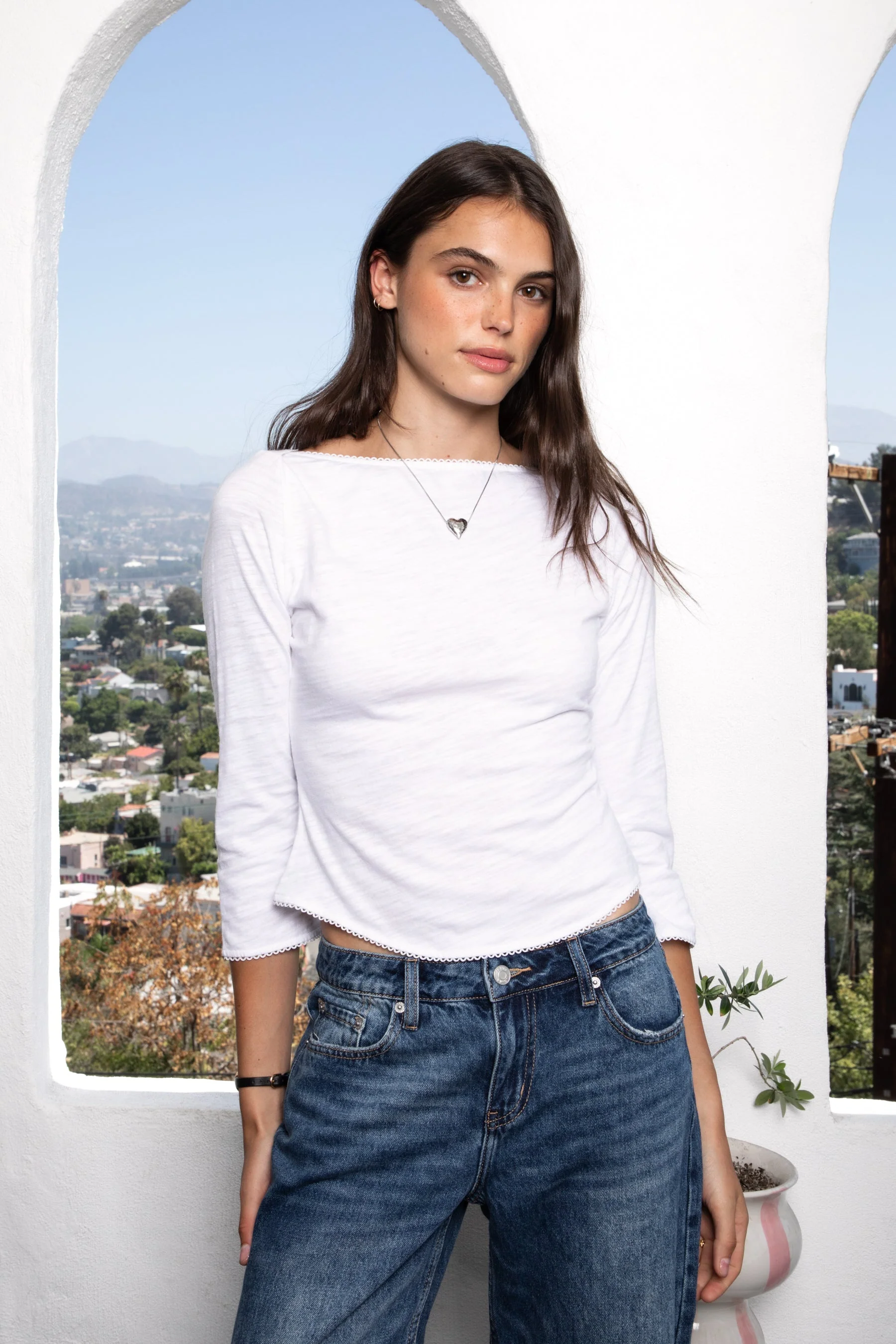 LUMA Cotton Slub Three Quarter Sleeve Boat Neck Top [Pre-order] - Image 16
