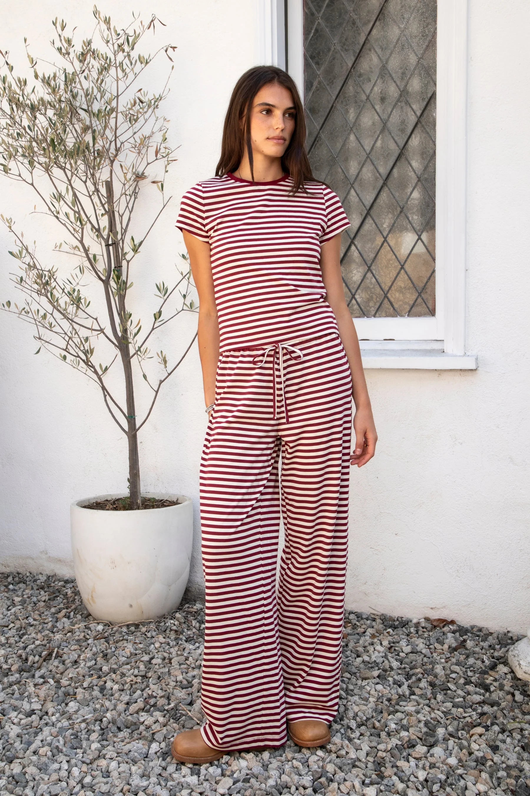MARLOWE Classic Crewneck Stripe Short Sleeve T-Shirt [Pre-order] - Image 15