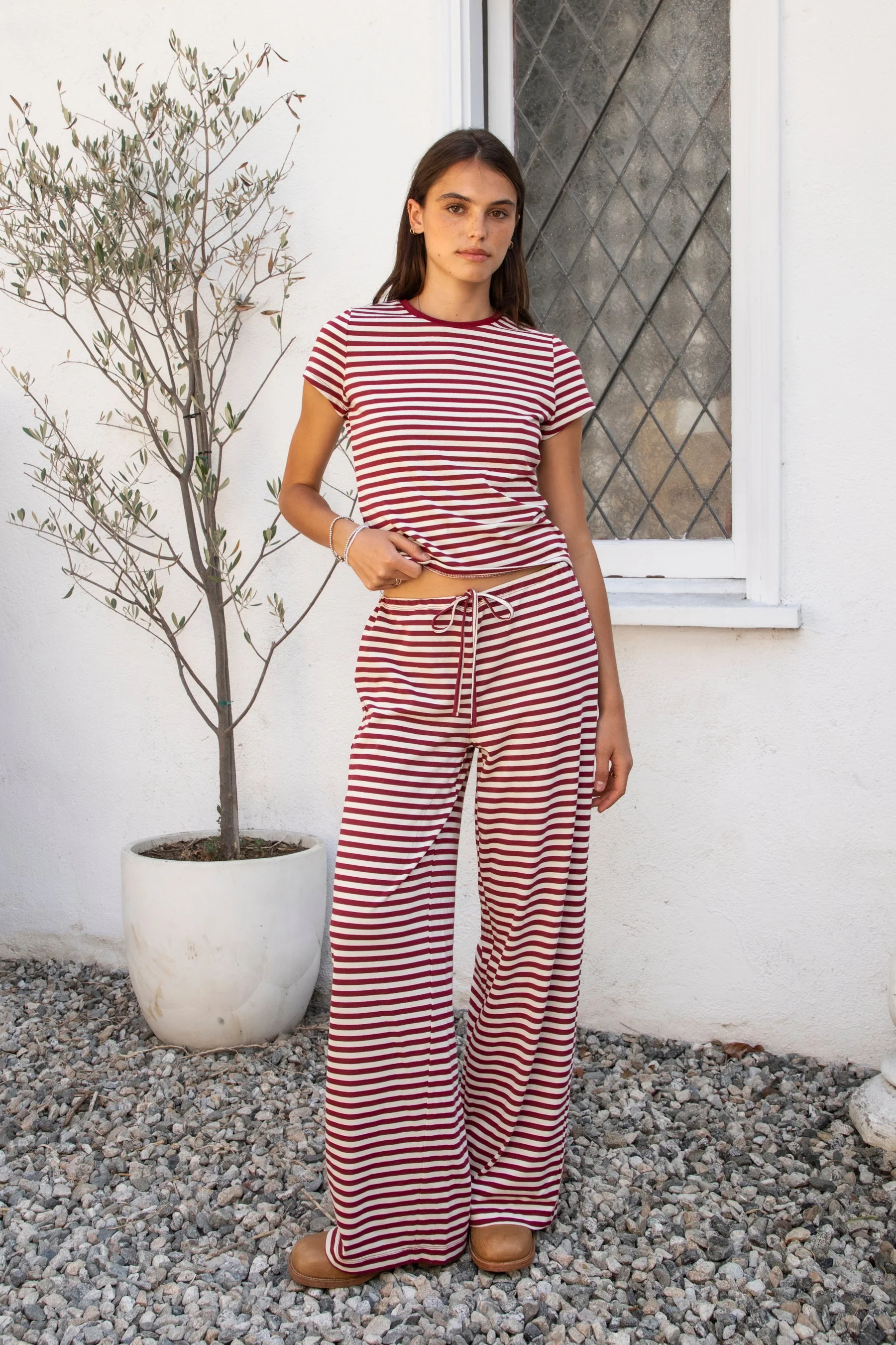 MARLOWE Classic Crewneck Stripe Short Sleeve T-Shirt [Pre-order] - Image 16
