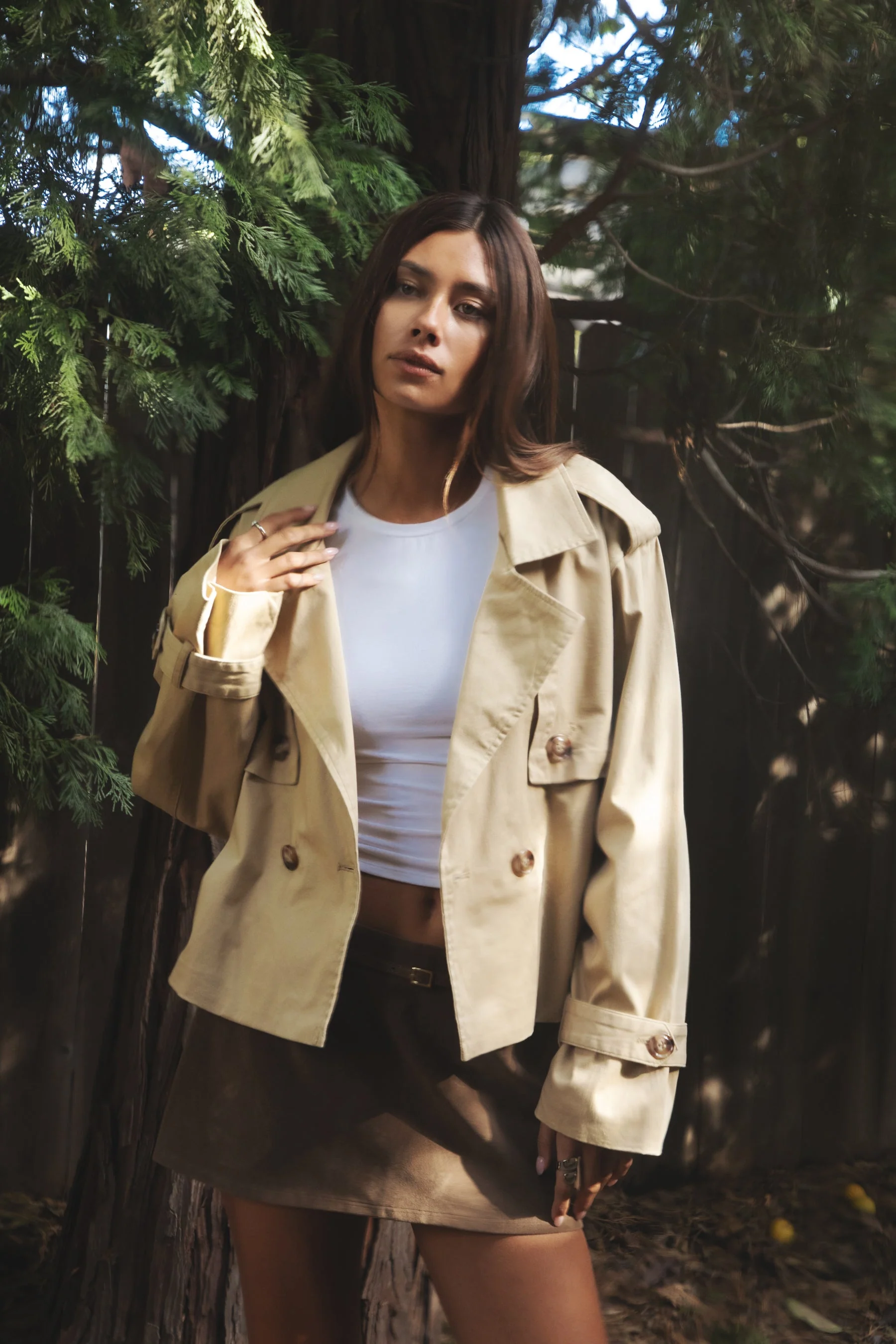 MARAIS Oversized Cropped Trench Jacket - Image 8