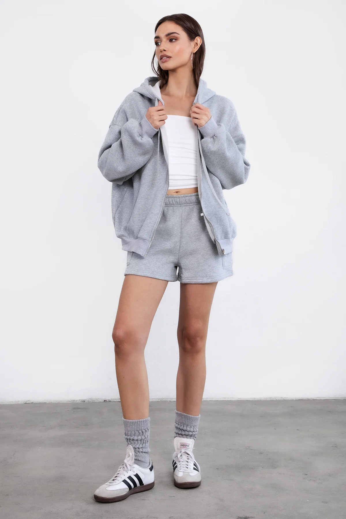 UNIVERSITY Plush Fleece Oversized Zip Up Hoodie - Image 25