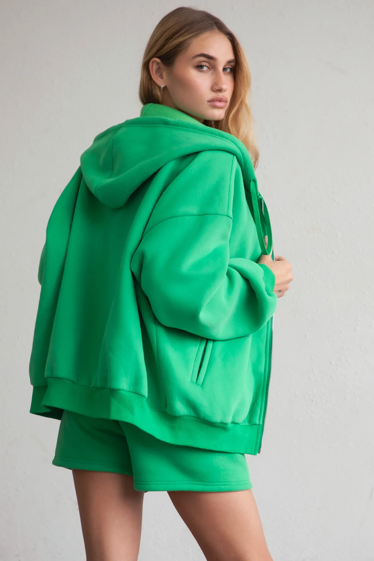 UNIVERSITY Plush Fleece Oversized Zip Up Hoodie - Image 33